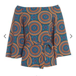 Kahindo Aqua Blouse women’s size 8 NWT - Congolese